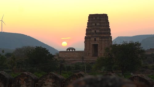 View Of Sunset Over The Mountains 