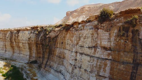 Drone Footage Of The Cliff Edge In The Desert