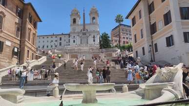 vibrant day at the spanish steps rome