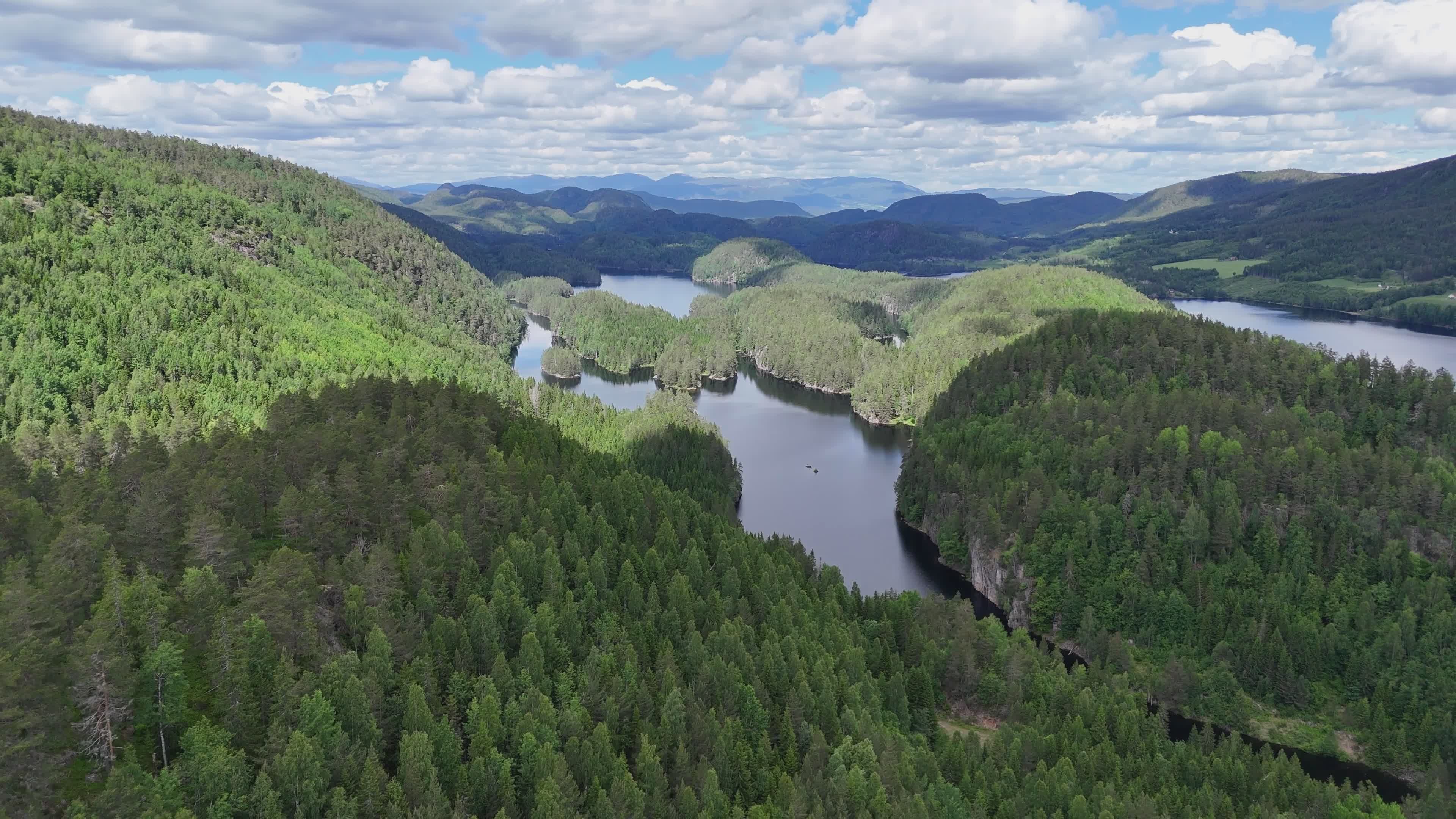 Scenic Drone Footage of Norwegian Forests and Lakes Free Stock Video ...