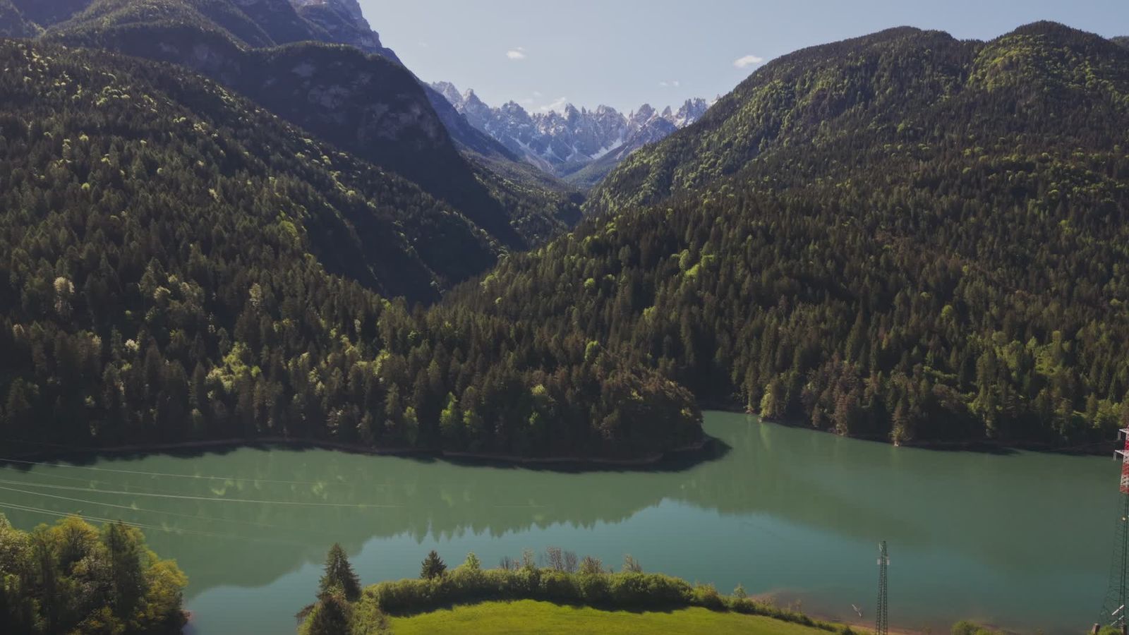 Aerial View of Serene Mountain Lake Free Stock Video Footage, Royalty ...