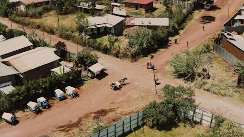 Drone Footage Of A Rural Town