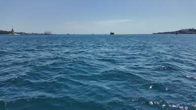 scenic ocean view with distant ships