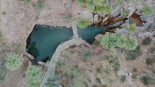 Drone Shot of a Hot Spring in Arizona