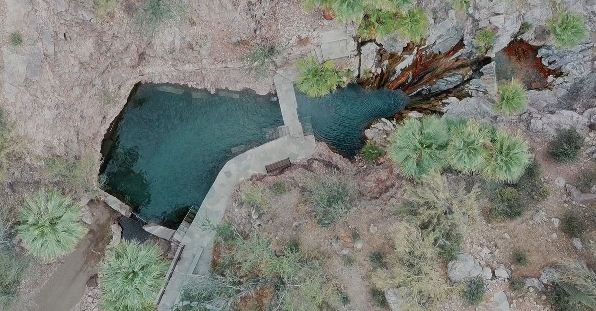 Colonel Spring Arizona Drone Shot of a Hot Spring in Arizona · Free Stock Video