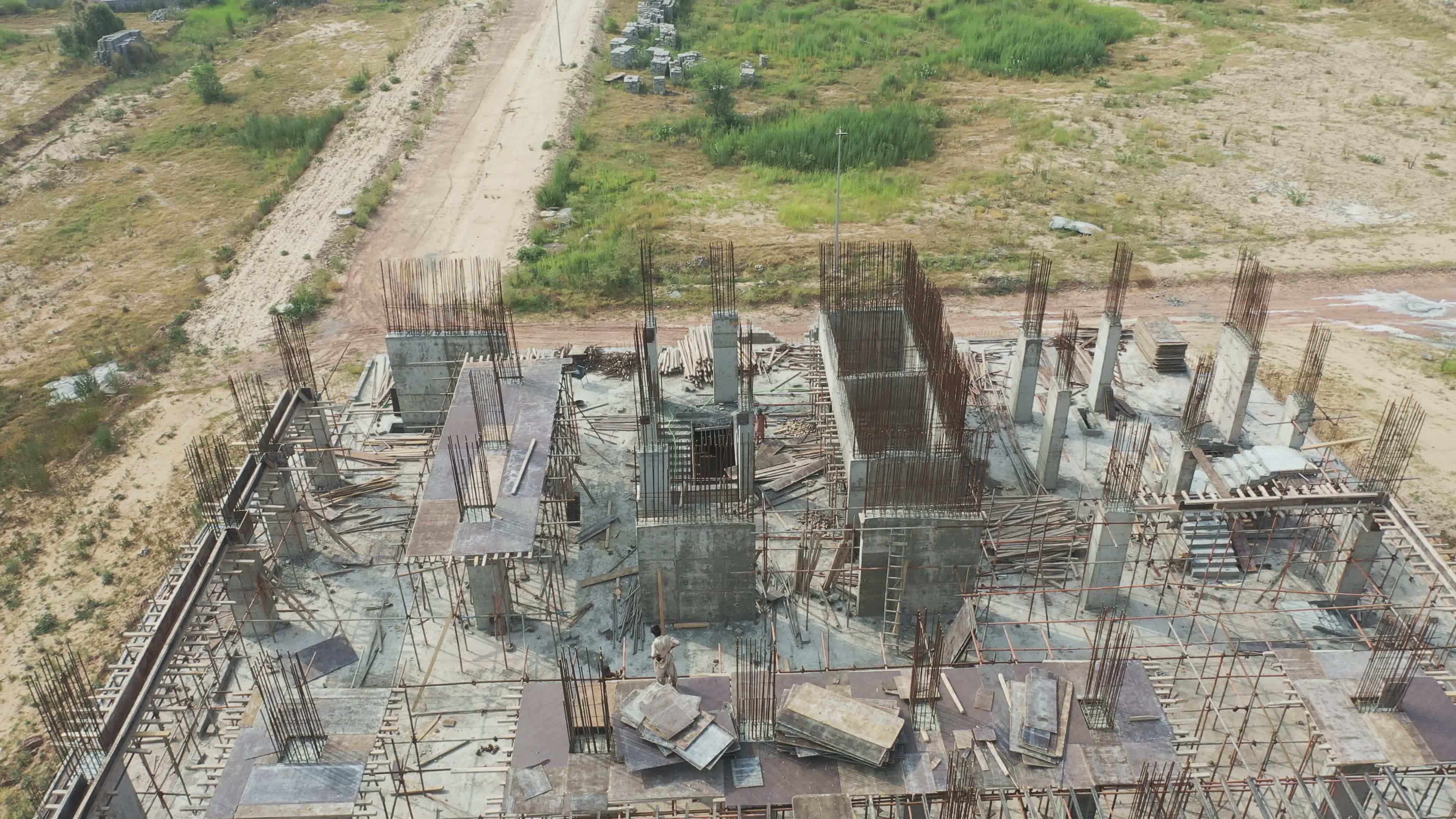 Aerial View of Building Construction Site Free Stock Video Footage ...
