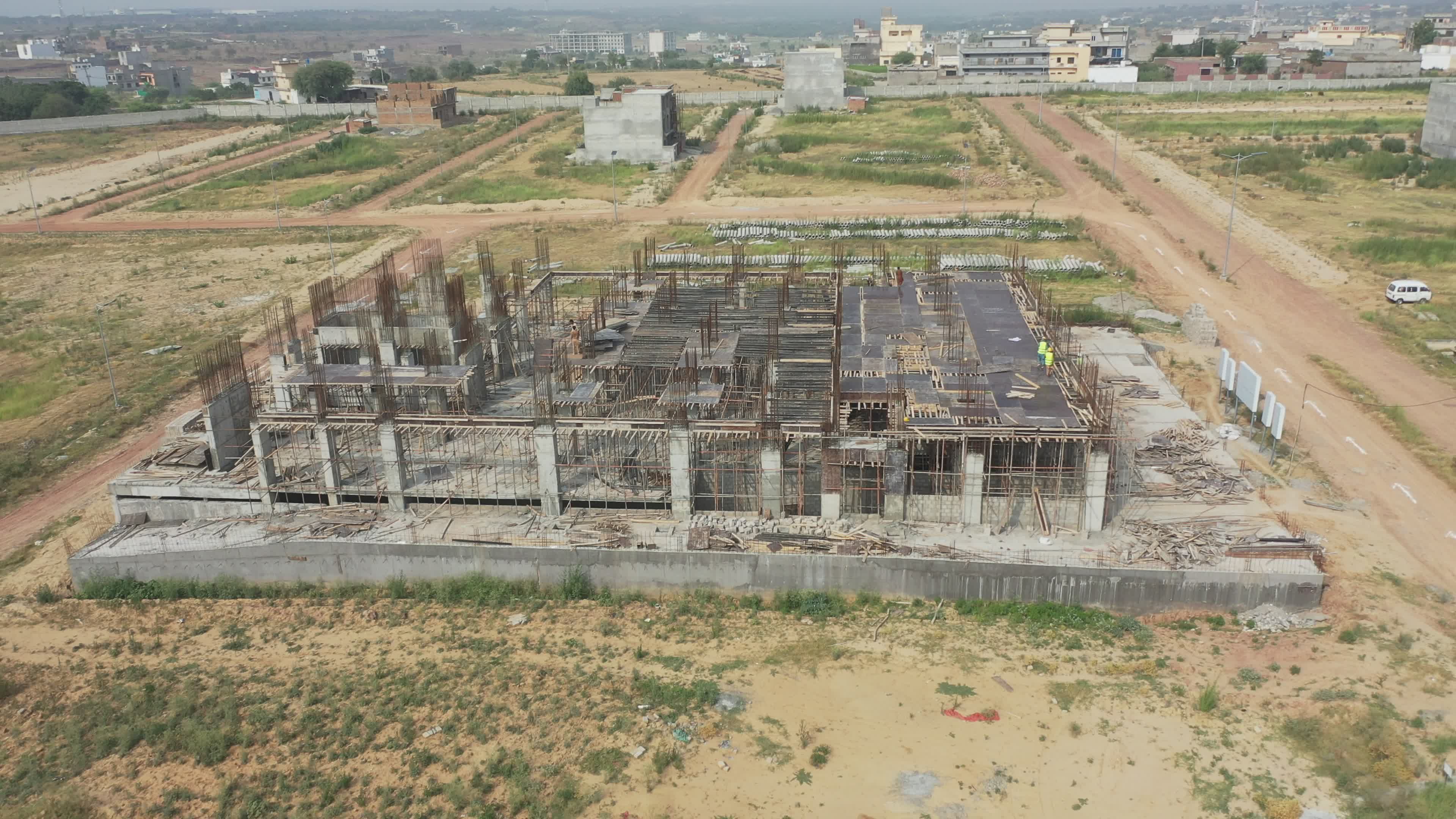 Aerial View of Abandoned Construction Site Free Stock Video Footage ...