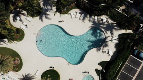 Aerial Shot of a Swimming Pool