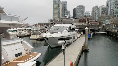 Panning Shot of Docked Boats