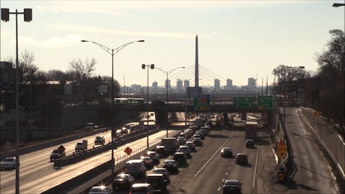 Motor Vehicles Traffic On The Expressway