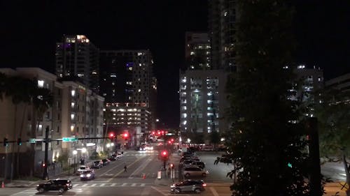 Light Traffic At Night On City Roads
