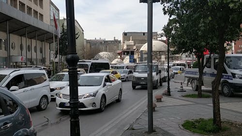 Heavy Traffic On A City Road