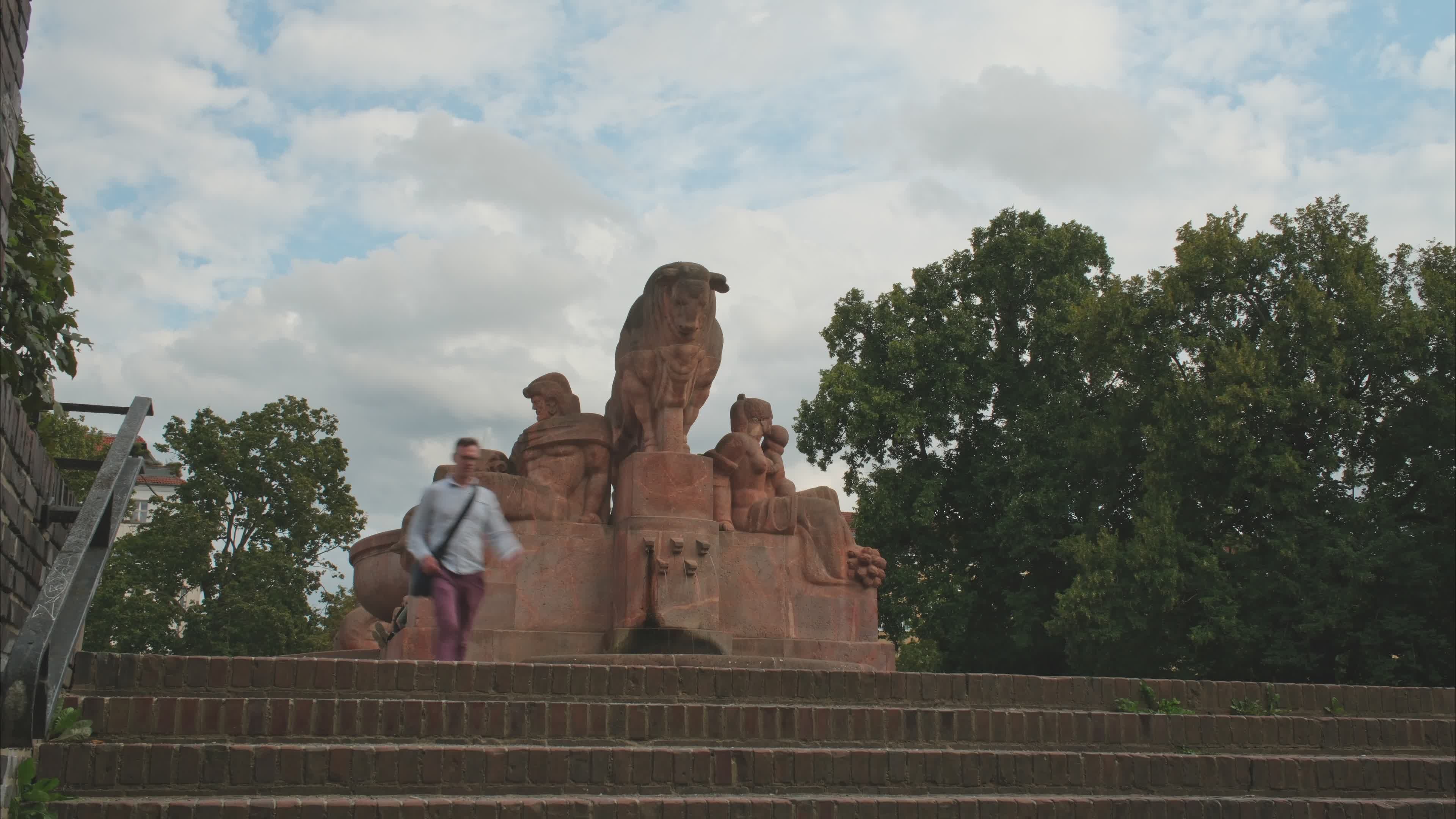Eagle Fountain in Berlin Timelapse Free Stock Video Footage, Royalty ...