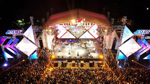Aerial Shot of a Band Concert