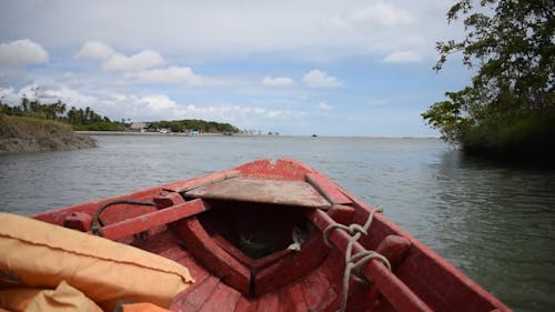 Point of View of a Person Riding a Boat