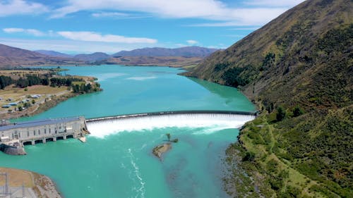 Drone Footage Of A River Dam