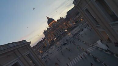 aerial view of st peter s basilica at sunset