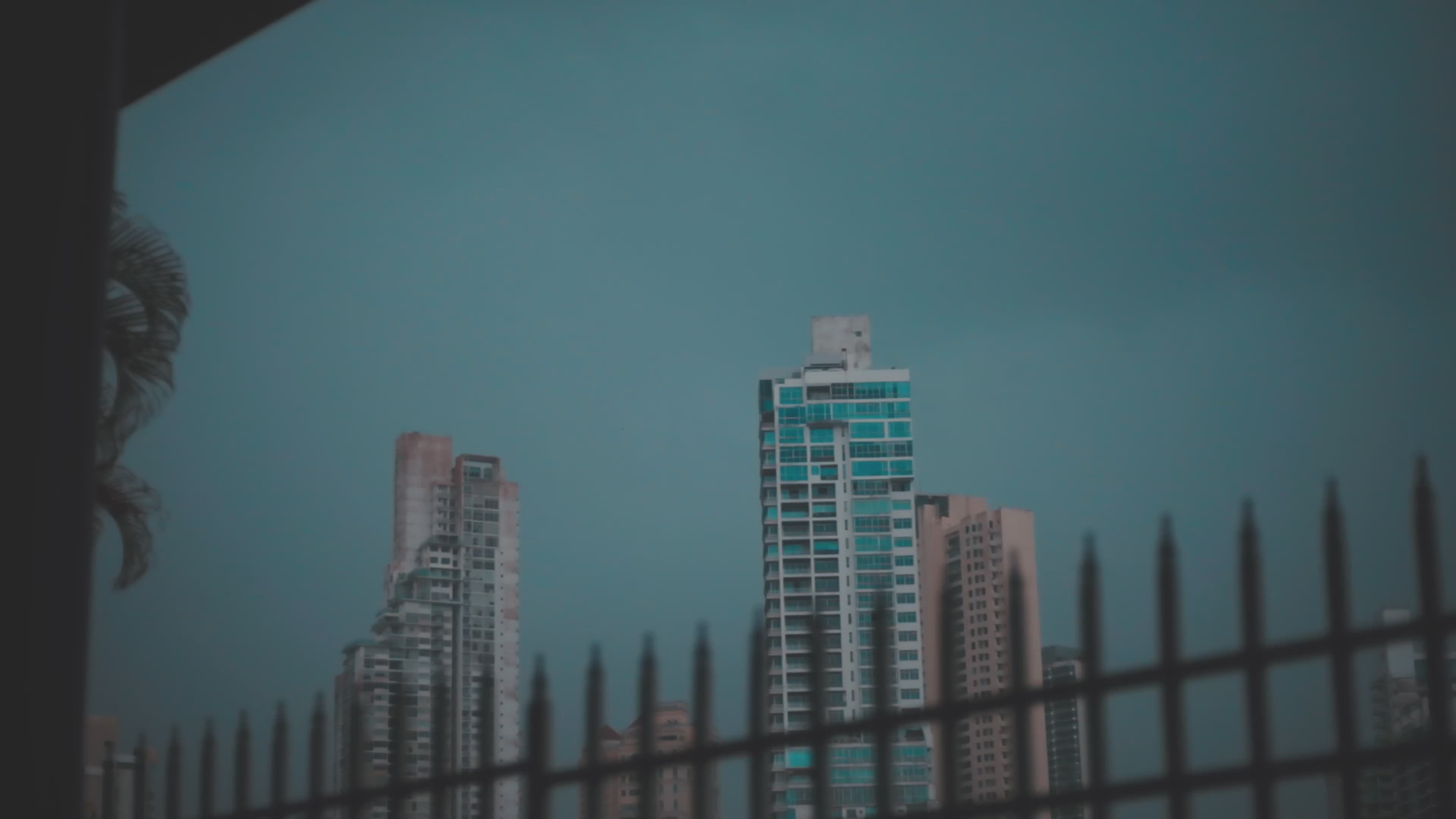 Lightning Strikes Behind City Skyline at Night Free Stock Video Footage ...