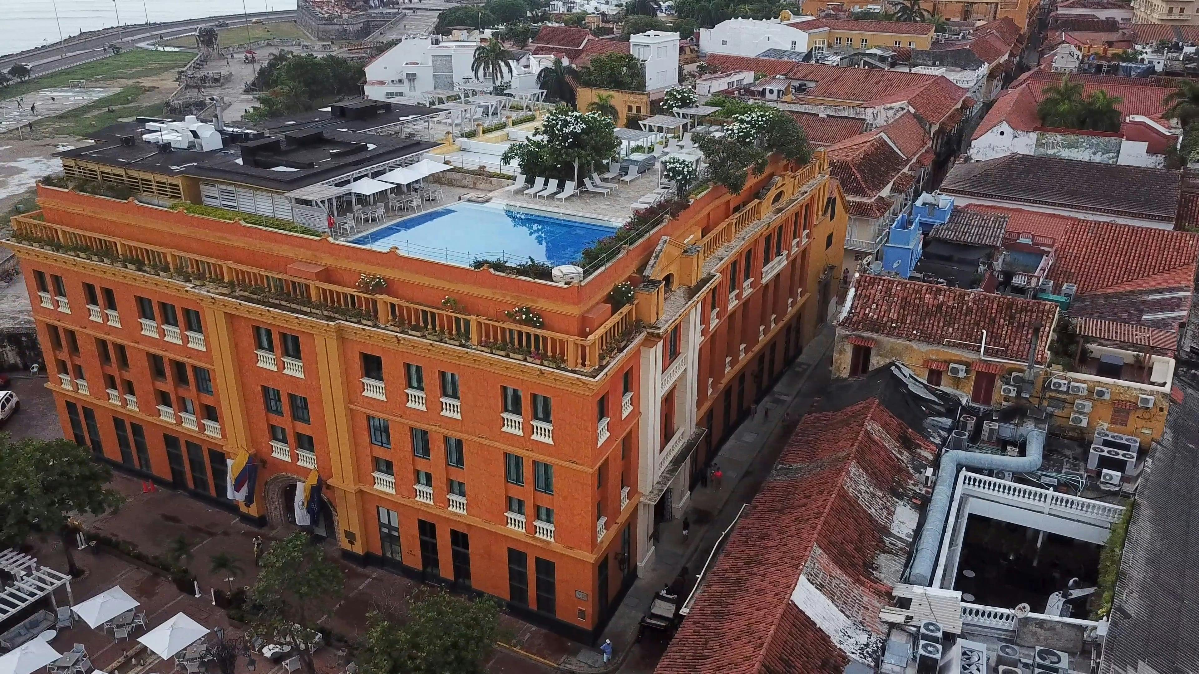 Aerial Shot Of The Beach In Cartagena Colombia · Free Stock Video