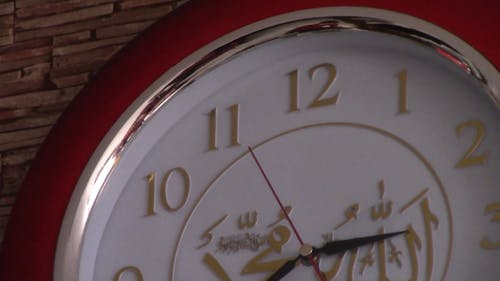 Close Up Footage Of A Wall Clock
