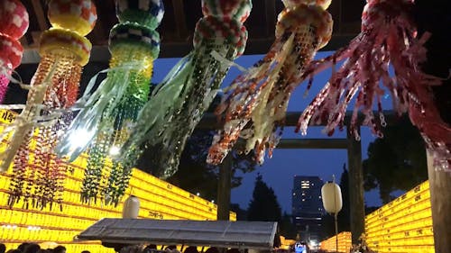 Hanging Decorations at a Festival