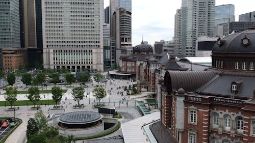 Architectural Designs Of Buildings In One Of Tokyo's Commercial District