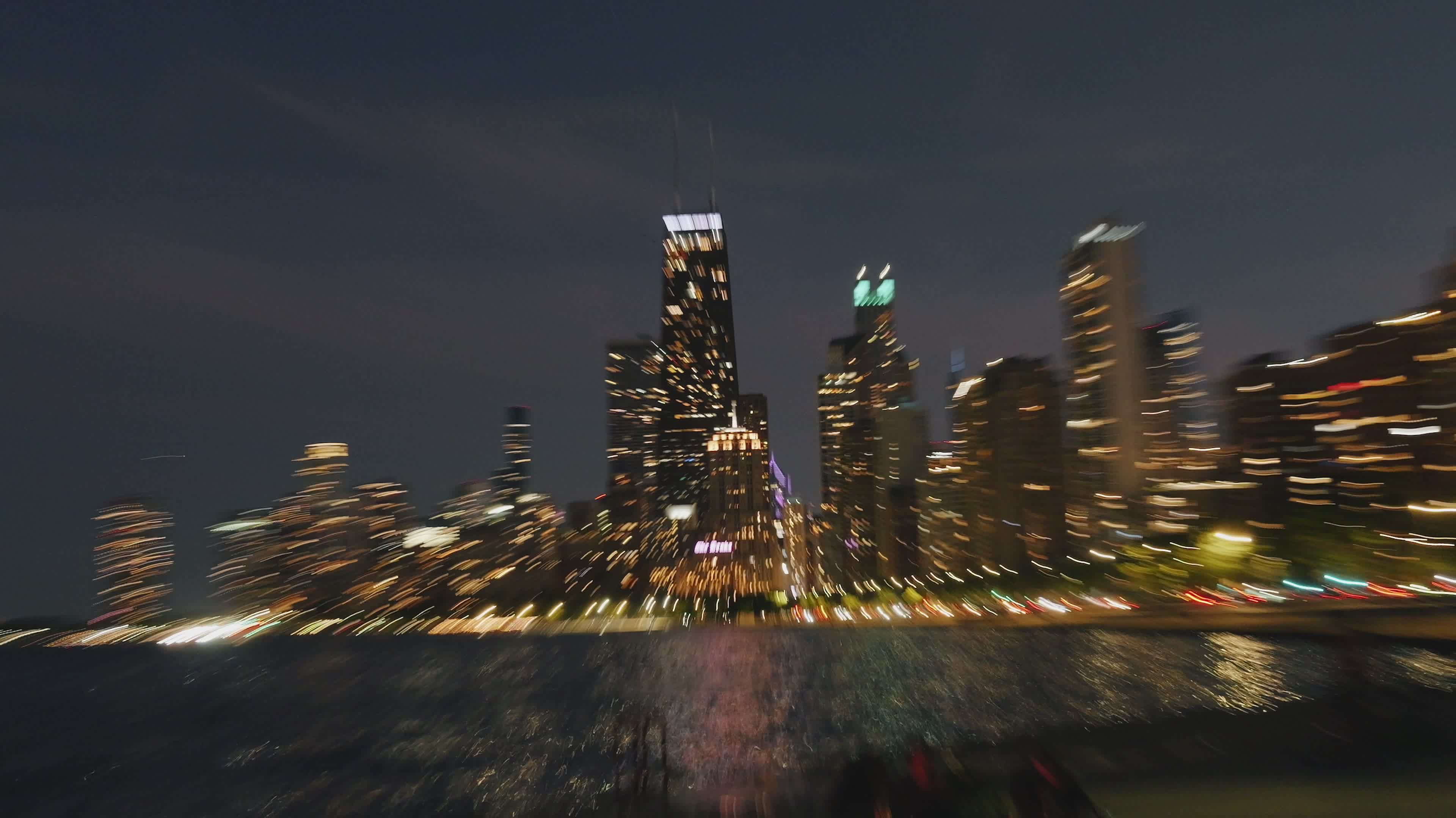 Stunning Night View of Chicago Skyline Free Stock Video Footage ...