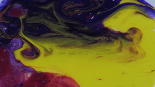 Colorful Patterns Formed In Mixing Colored Liquids
