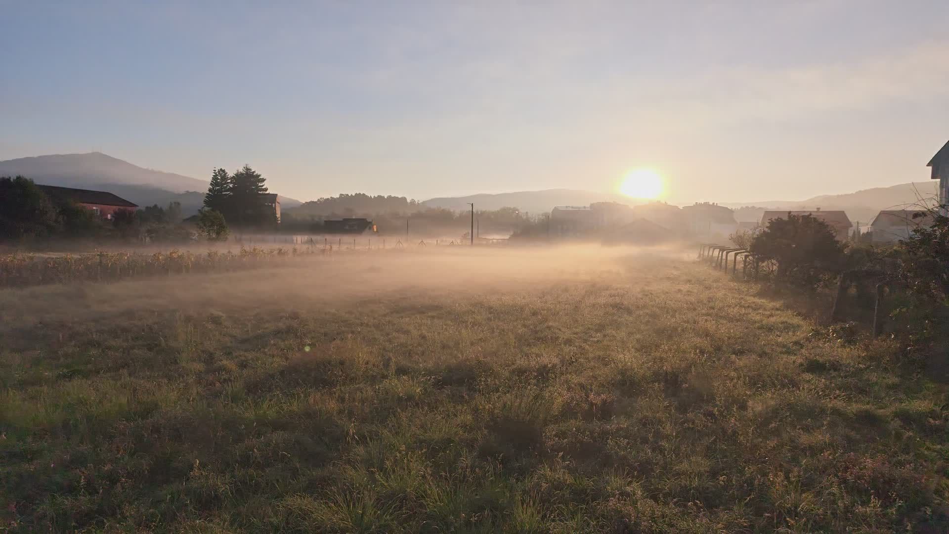 Serene Sunrise Over Misty Rural Landscape Free Stock Video Footage ...