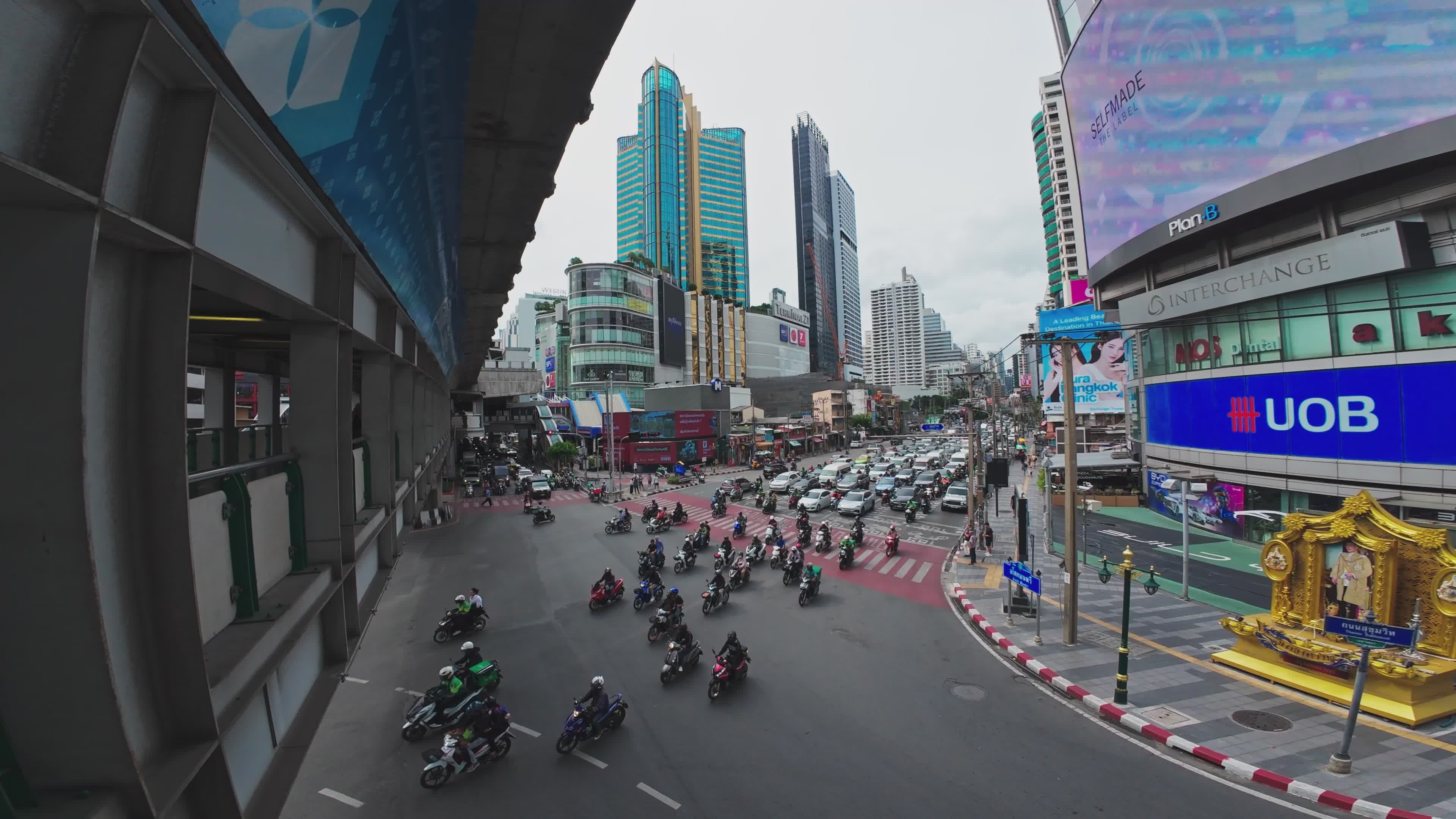Dynamic Aerial View of Bangkok City Traffic Free Stock Video Footage ...
