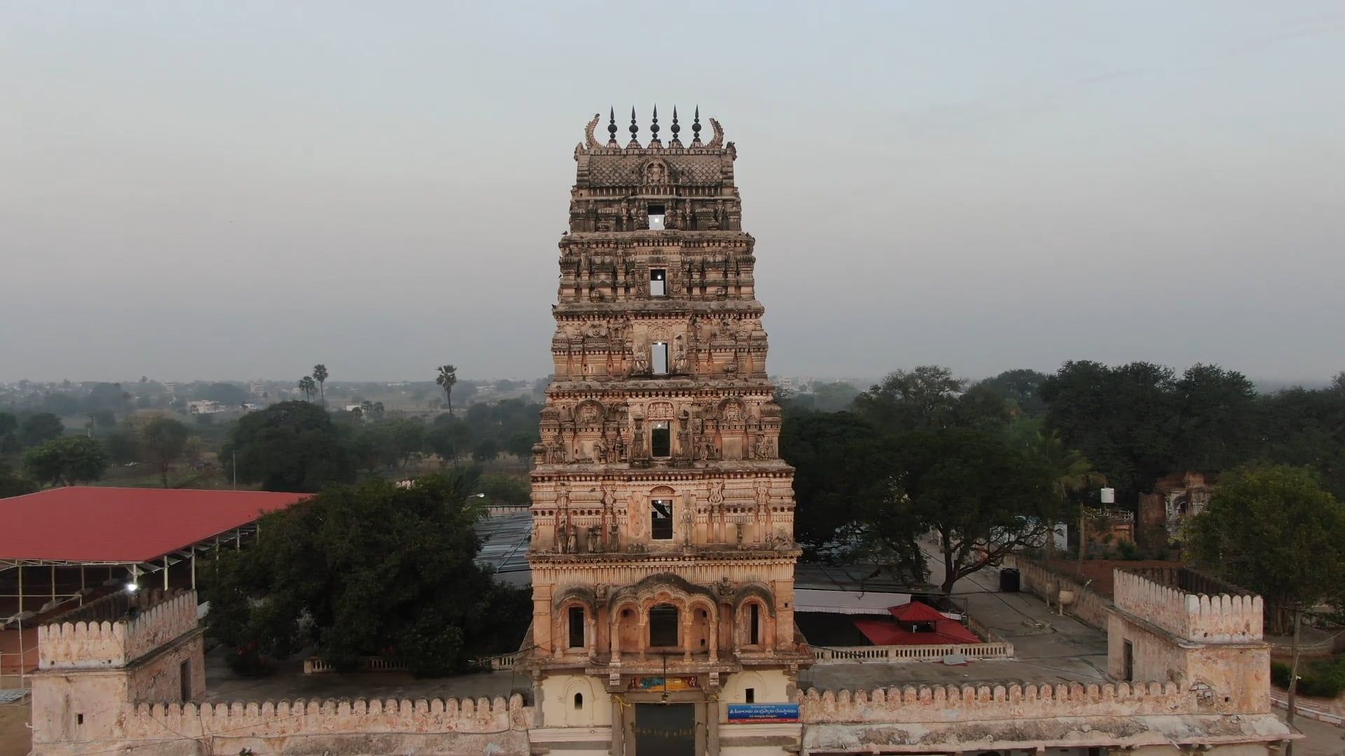 Drone Footage of Hindu Temple Free Stock Video Footage, Royalty-Free 4K ...
