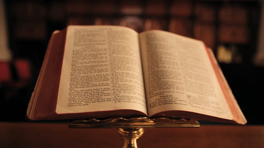 A Bible Open At The Book Of Psalm Pages Free Stock Video Footage ...