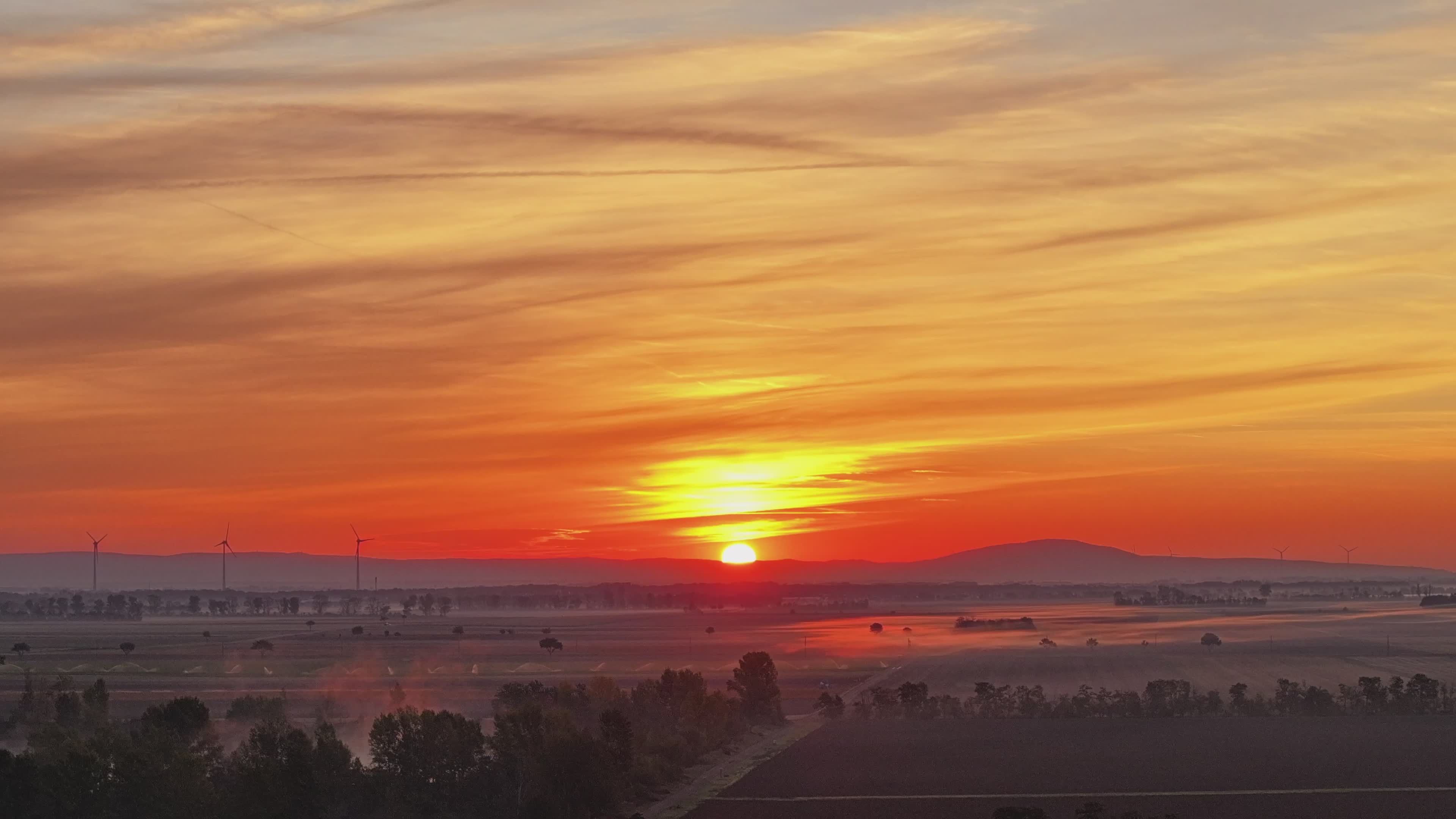 Vibrant Sunset Over Peaceful Rural Landscape Free Stock Video Footage ...