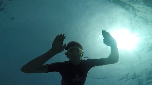 A Man Swimming Underwater