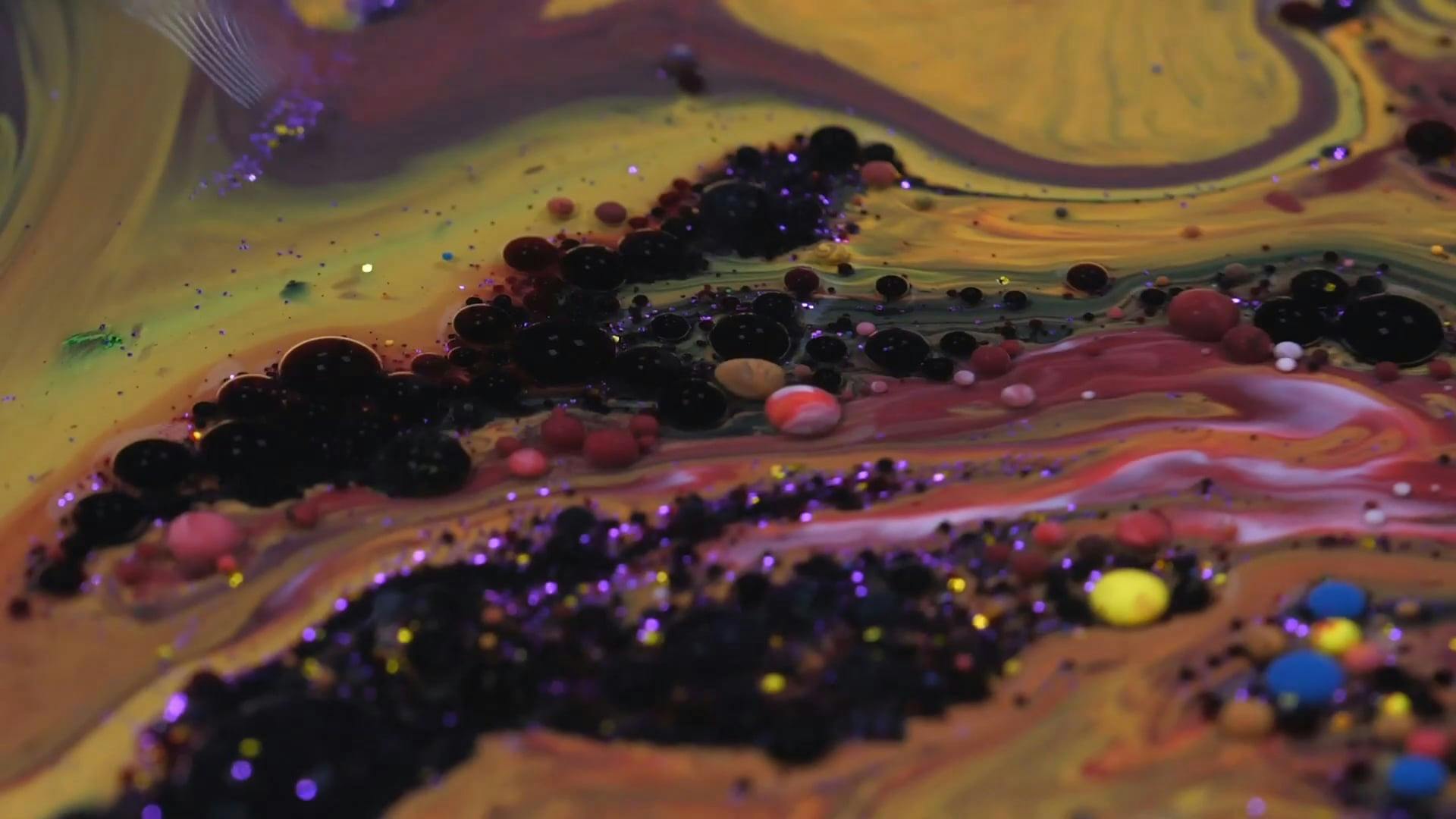 Closeup Shot of Acrylic Paints Mixed in Water · Free Stock Video