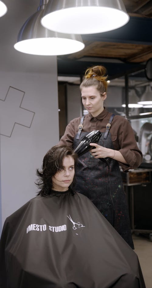 Blow Drying A Woman's Hair