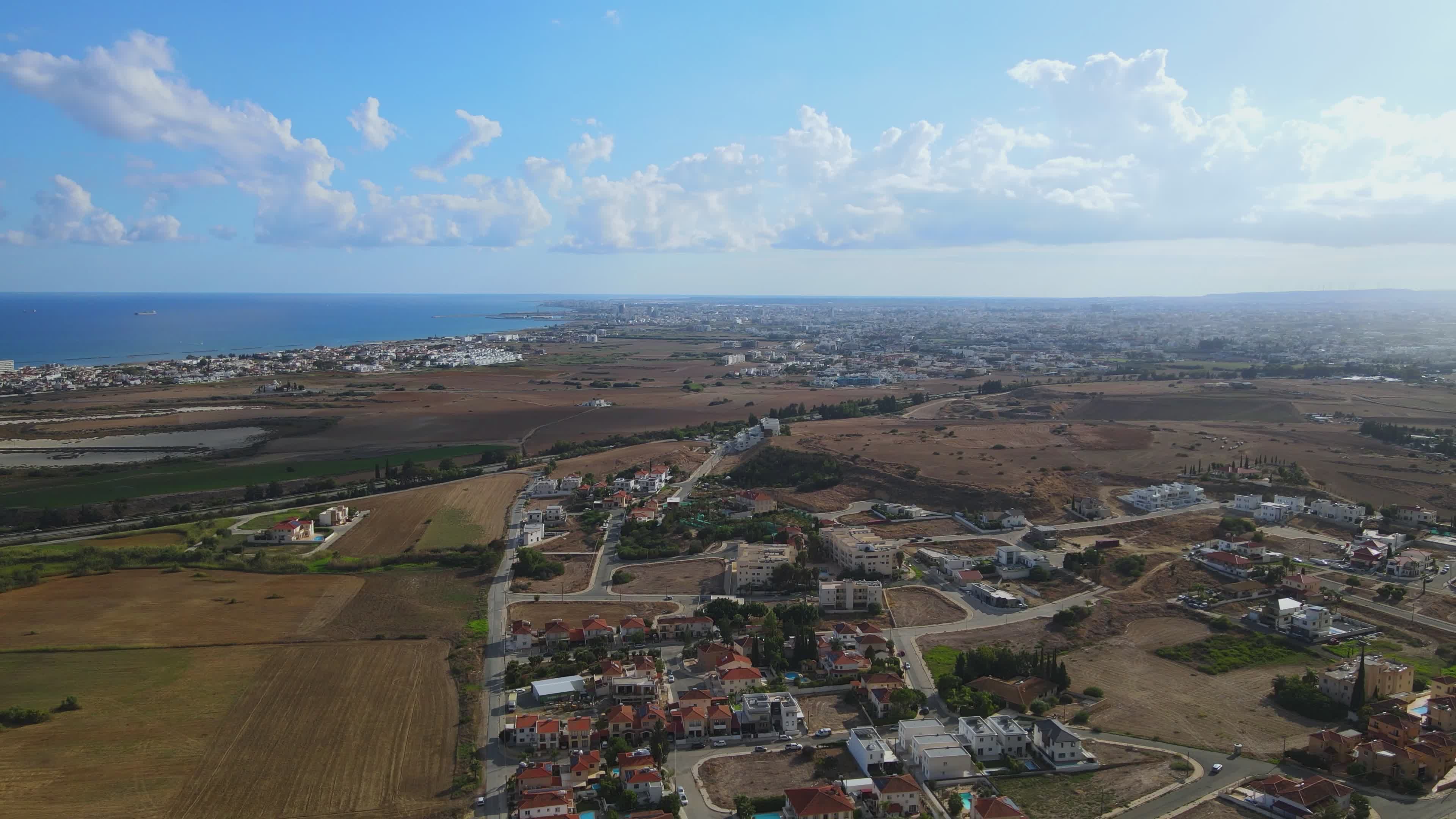 Aerial View of Coastal Larnaca, Cyprus Free Stock Video Footage ...