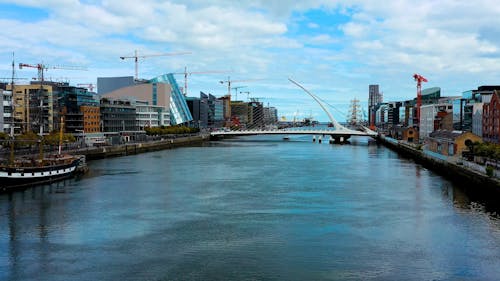 Drone Footage of Samuel Beckett Bridge