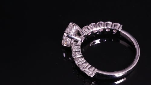 A Diamond Laced Engagement Ring On Display