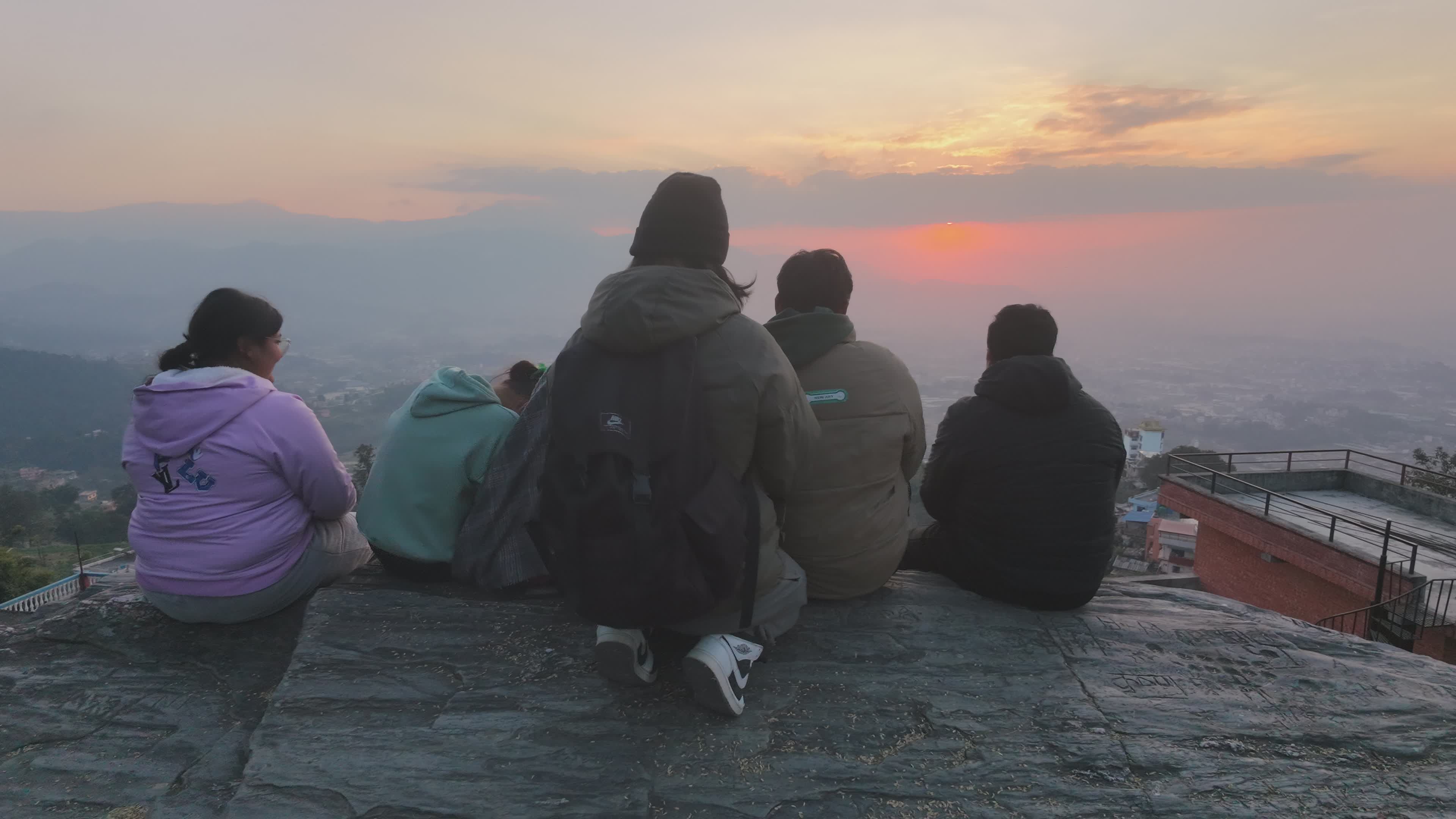 Friends Watching Sunset from Rocky Hilltop Free Stock Video Footage ...