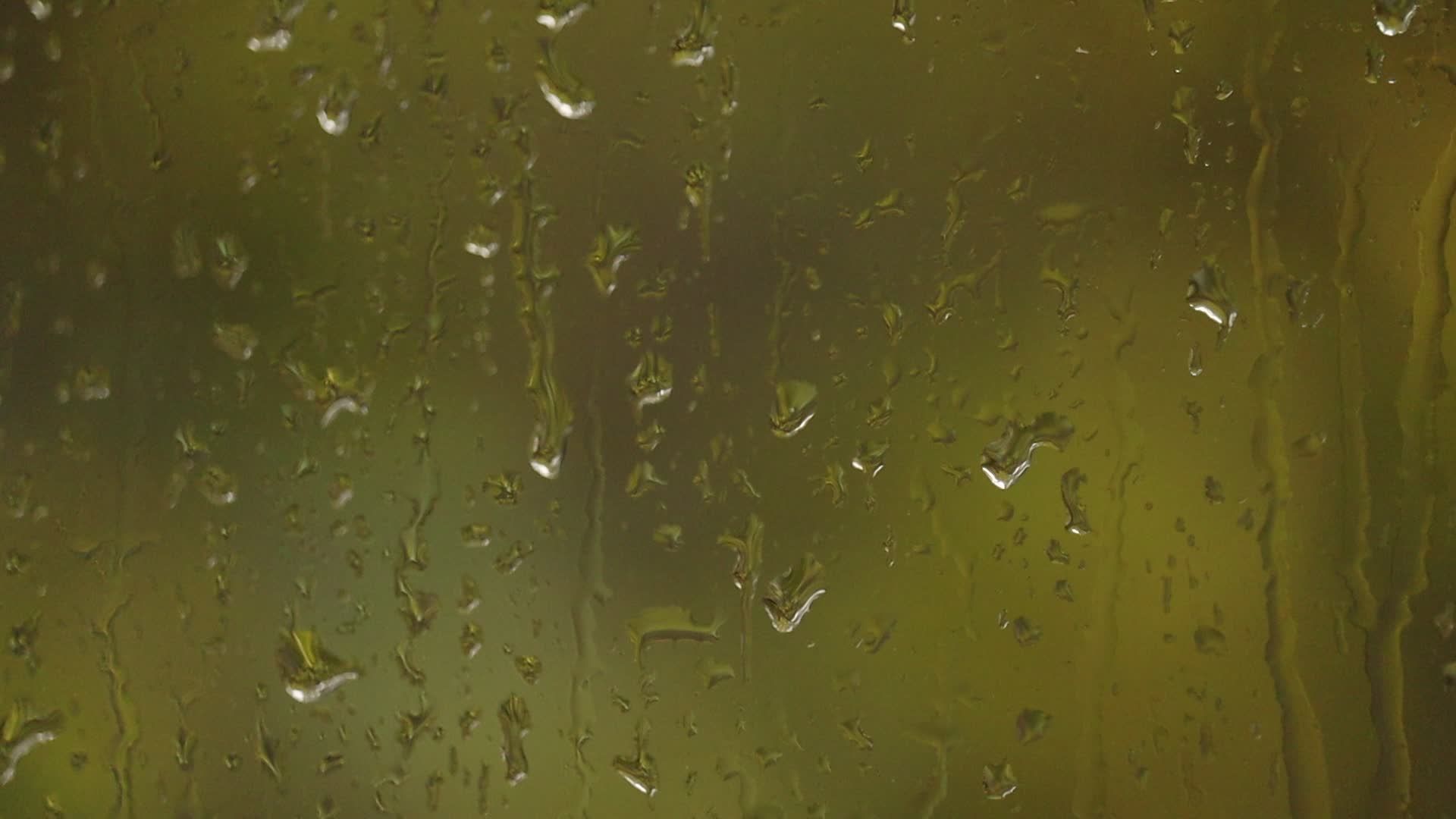 Calm Rain Falling on Window Glass Free Stock Video Footage, Royalty ...
