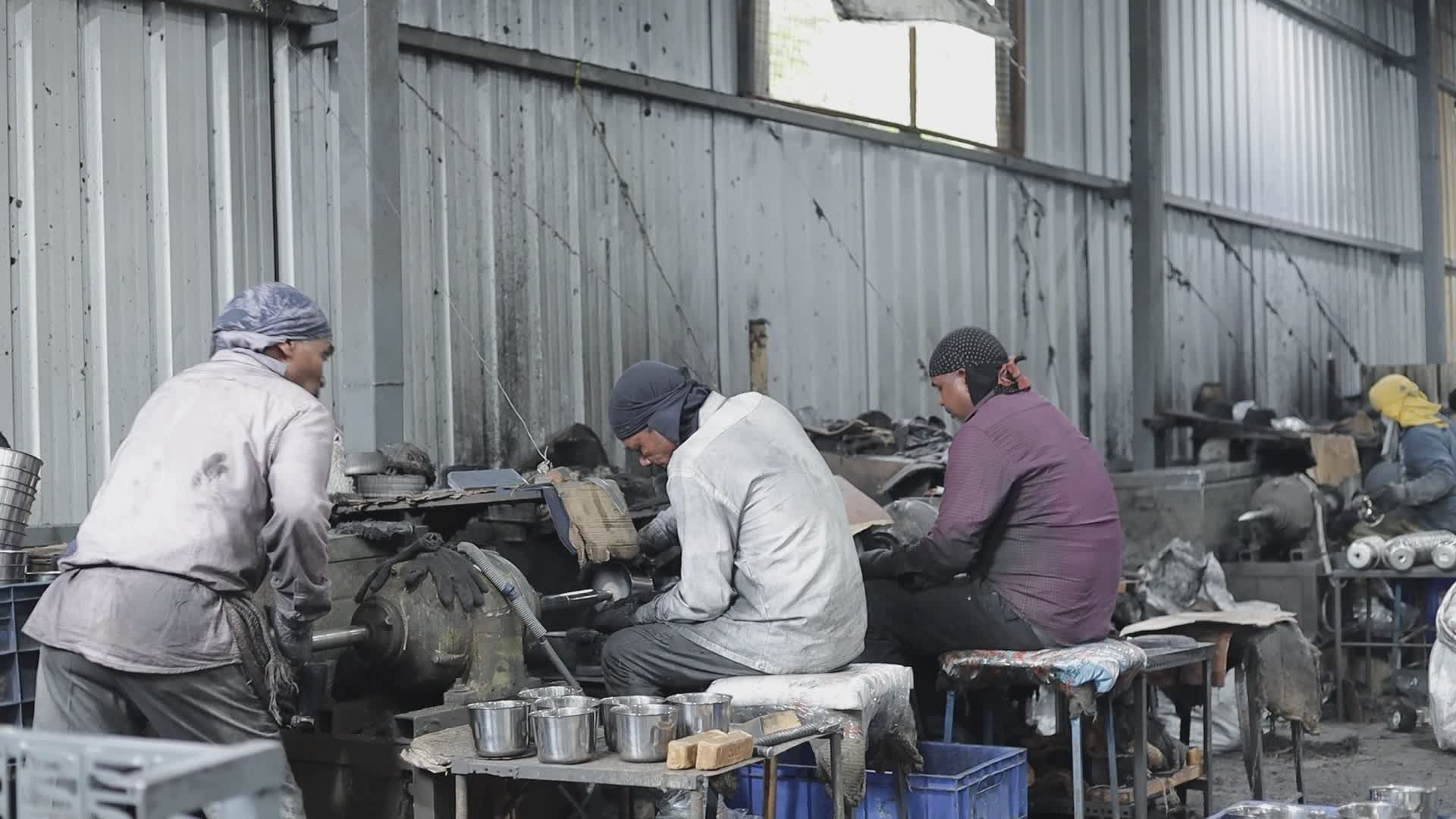 Industrial Workers in a Metal Workshop Free Stock Video Footage ...