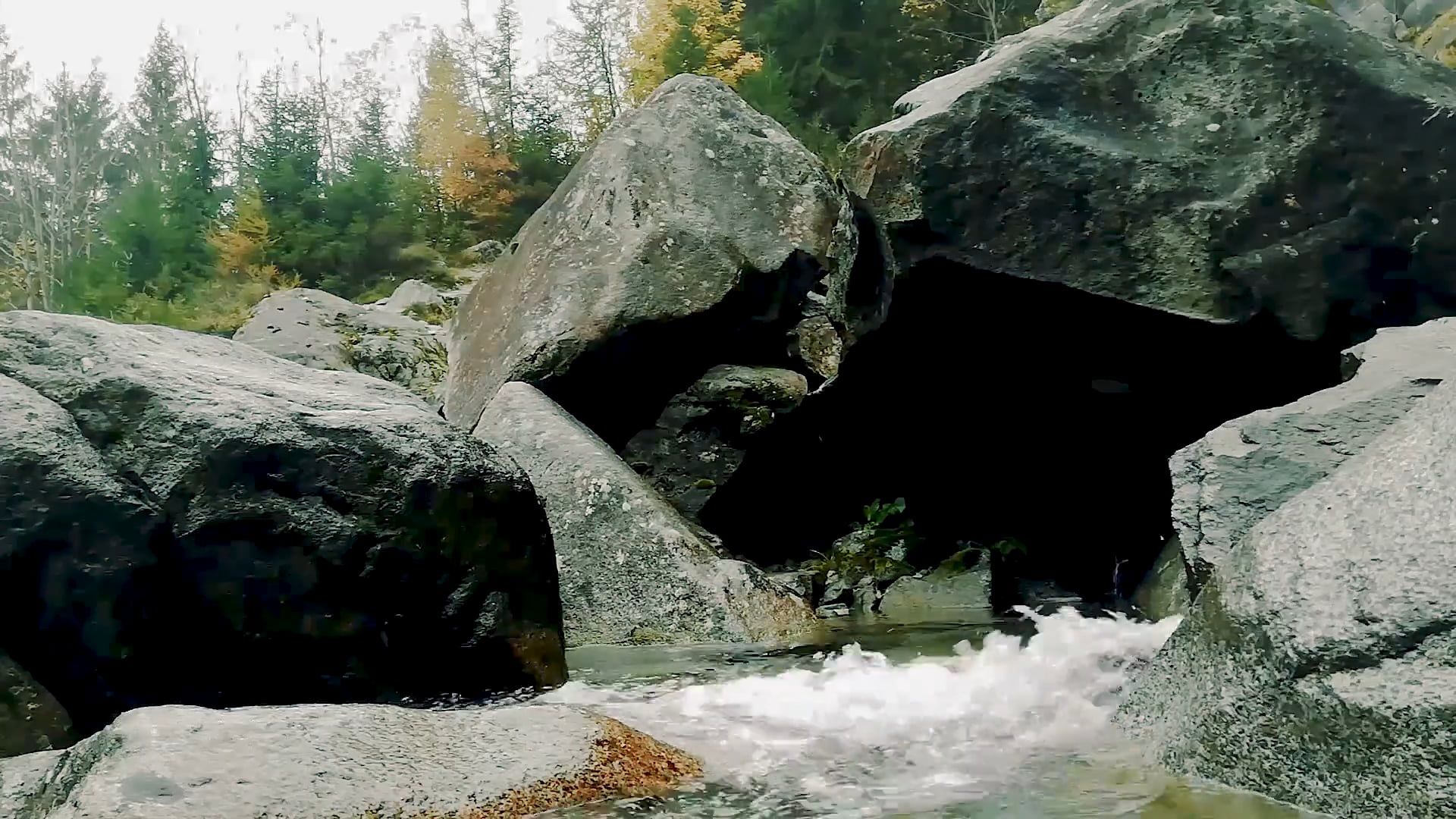 Close-Up Shot of Cascading Water on a Rocky River Free Stock Video ...