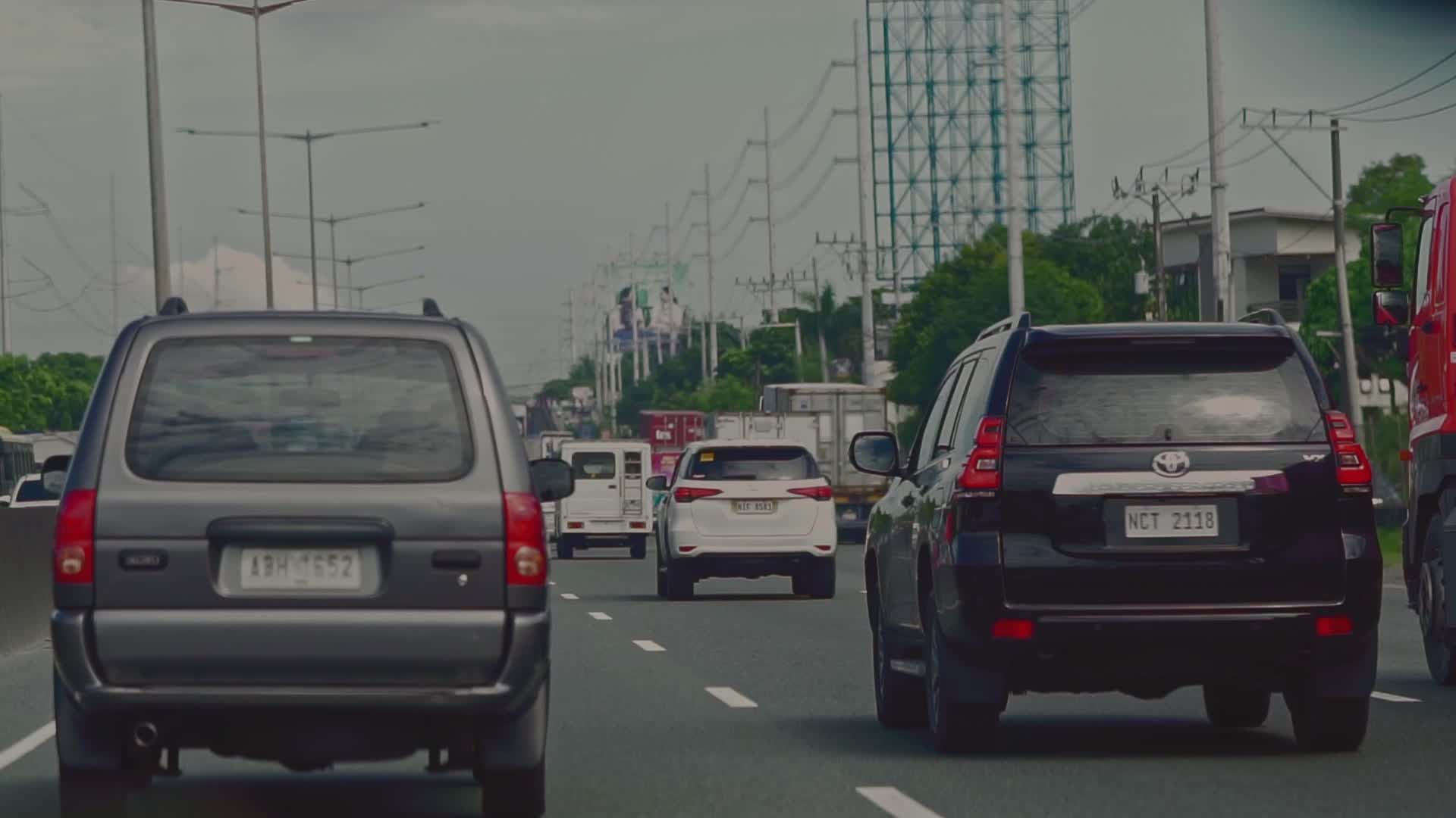Busy Highway Traffic on a Cloudy Day Free Stock Video Footage, Royalty ...