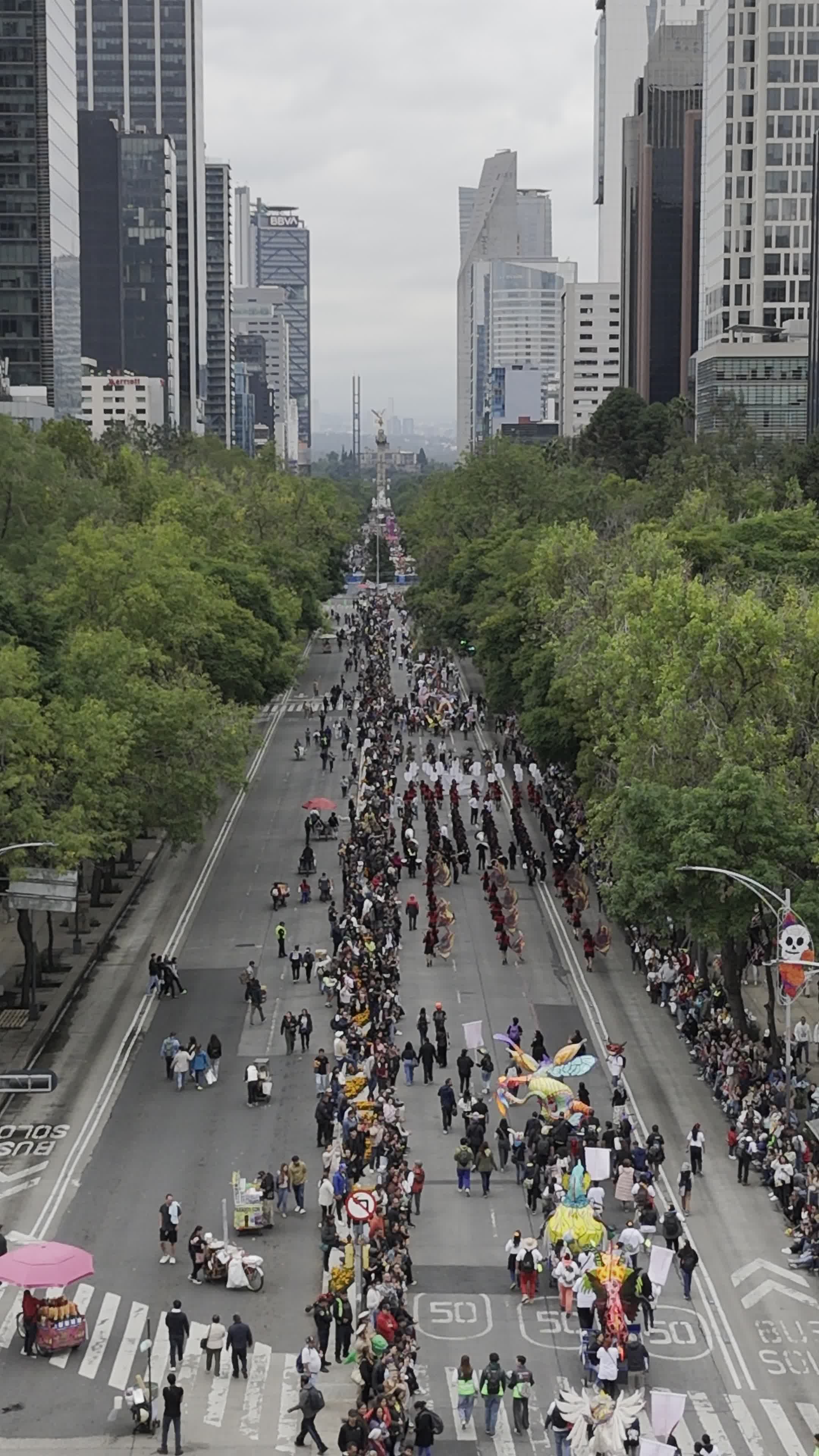 Calle De La Ciudad Abarrotada Durante Una Protesta Pacífica. · Vídeo de ...