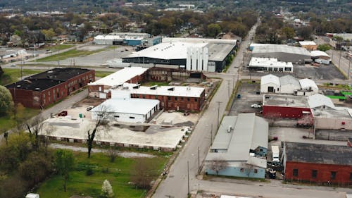 Drone Footage Of An Industrial Area