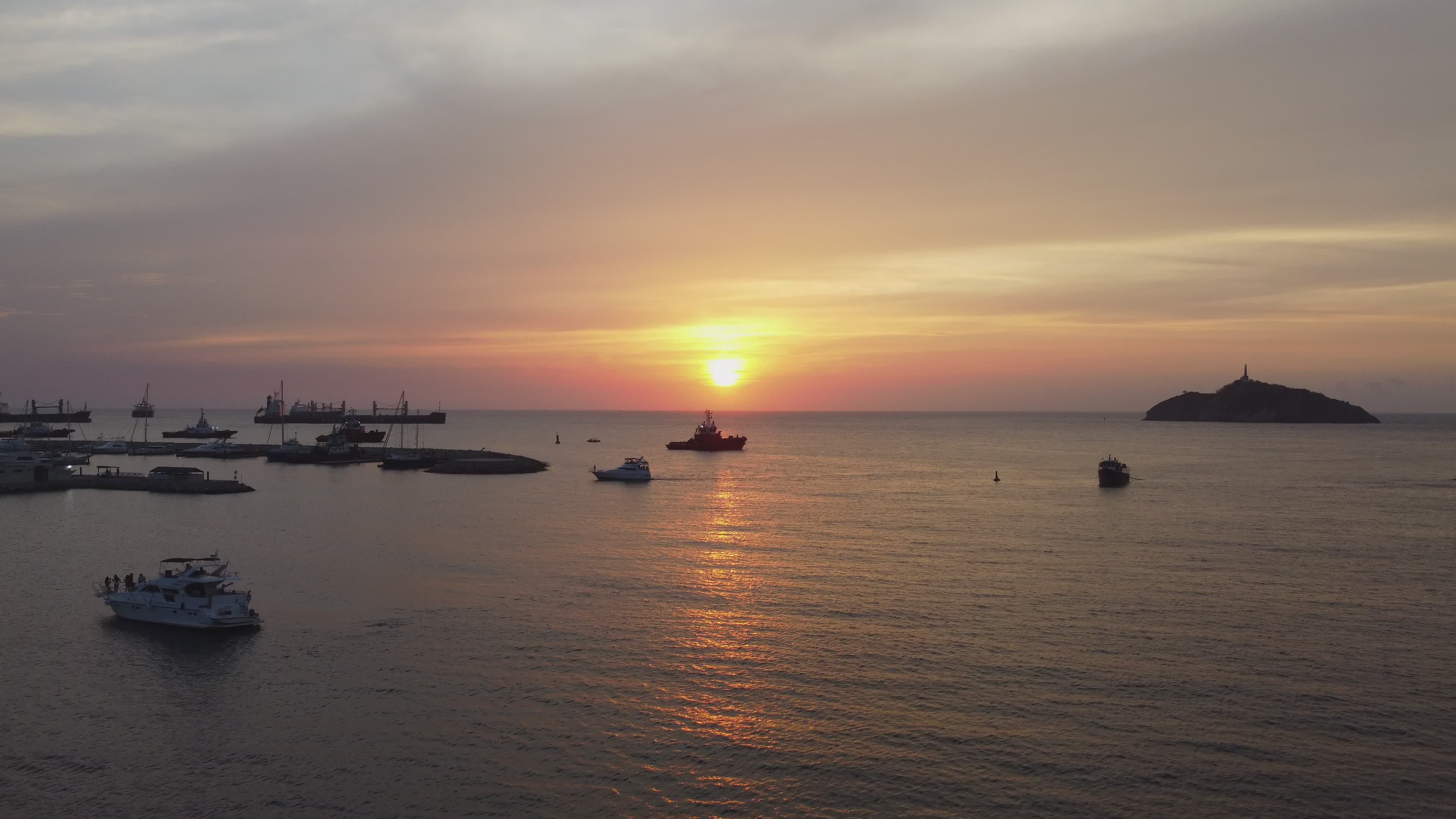 Sunset Over Serene Harbor with Boats Free Stock Video Footage, Royalty ...