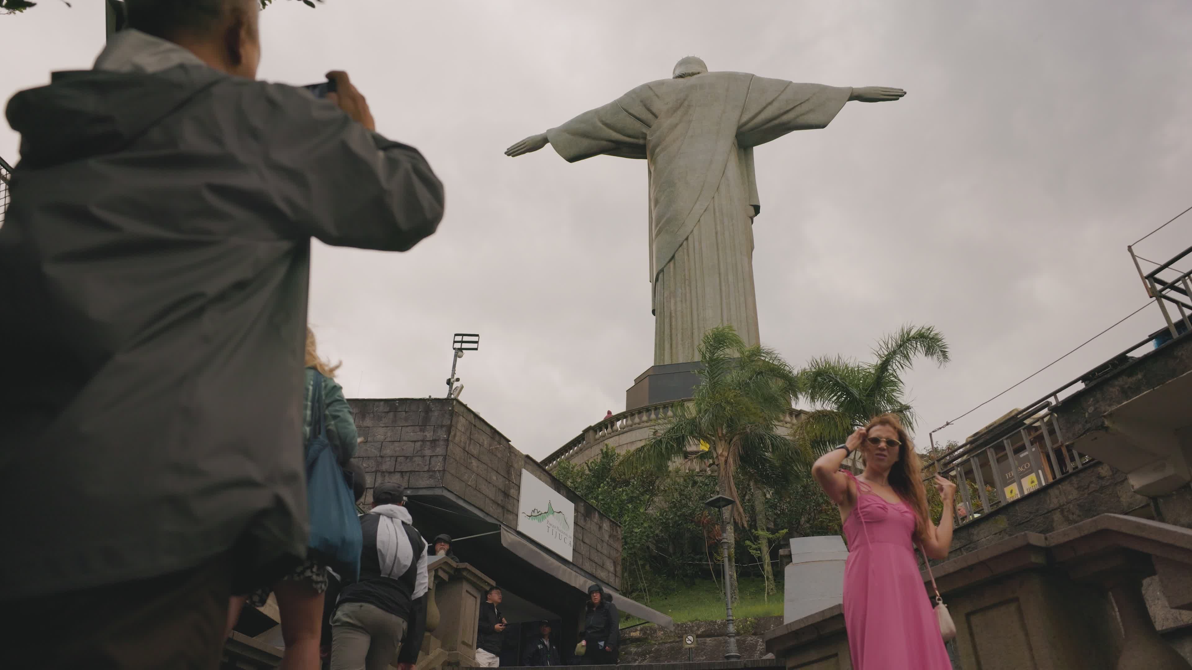 Tourists at Christ the Redeemer in Brazil Free Stock Video Footage ...