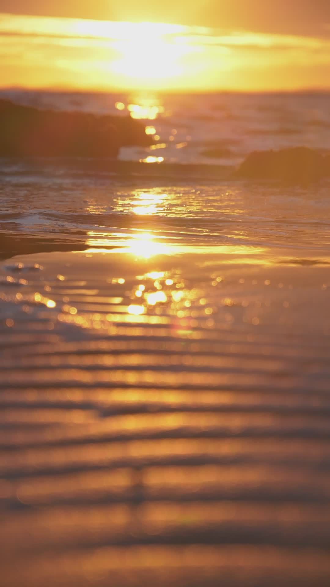 Serene Sunset Over Rippling Ocean Waves Free Stock Video Footage ...