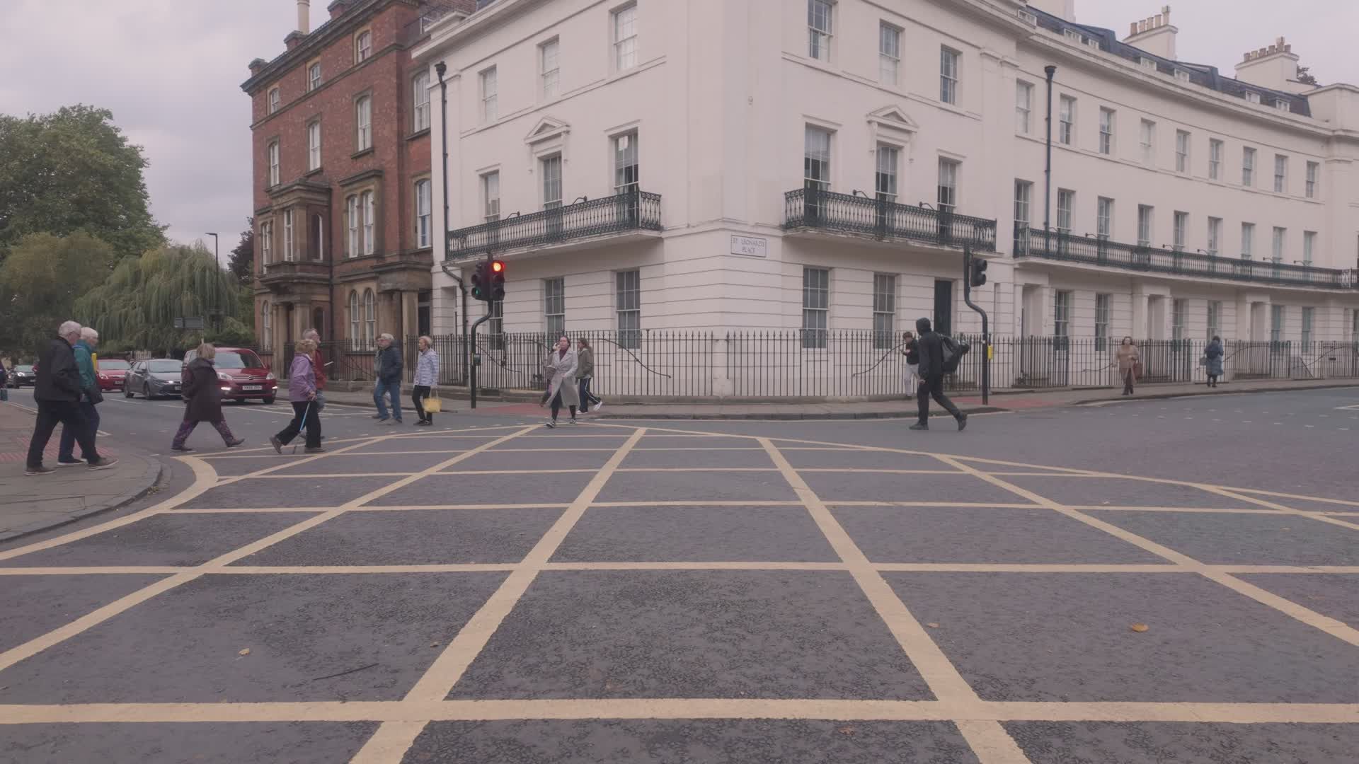 Pedestrians Cross Busy London Street Intersection Free Stock Video ...